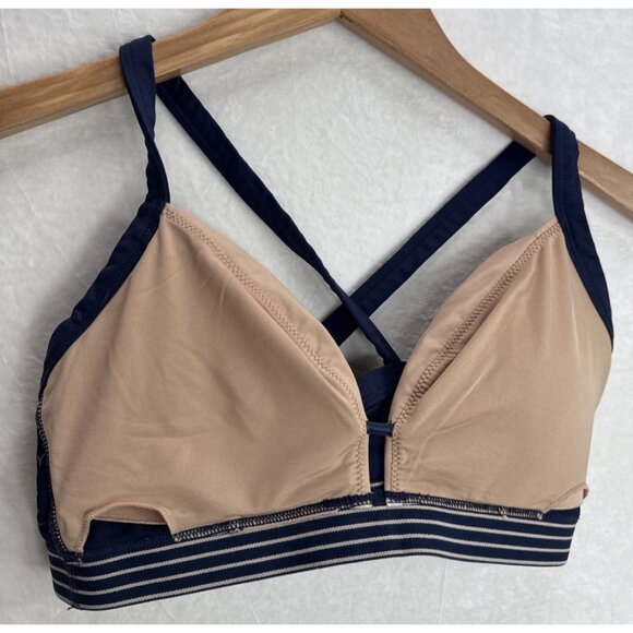 Lively Active Cross Back Women's Navy Blue and Cream Sports Bra Size Medium - Picture 6 of 9